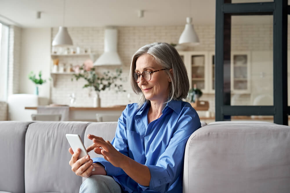 mature woman on dating app